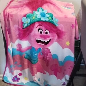 Vibrant Pink Trolls Blanket